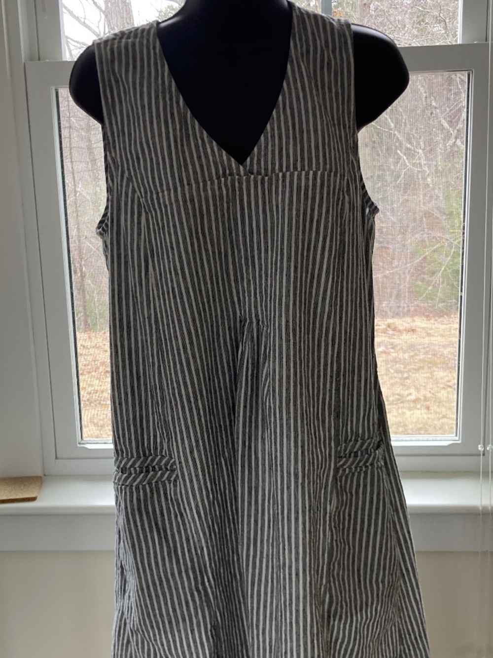 Coldwater Creek 100% Linen Striped Dress.  M
